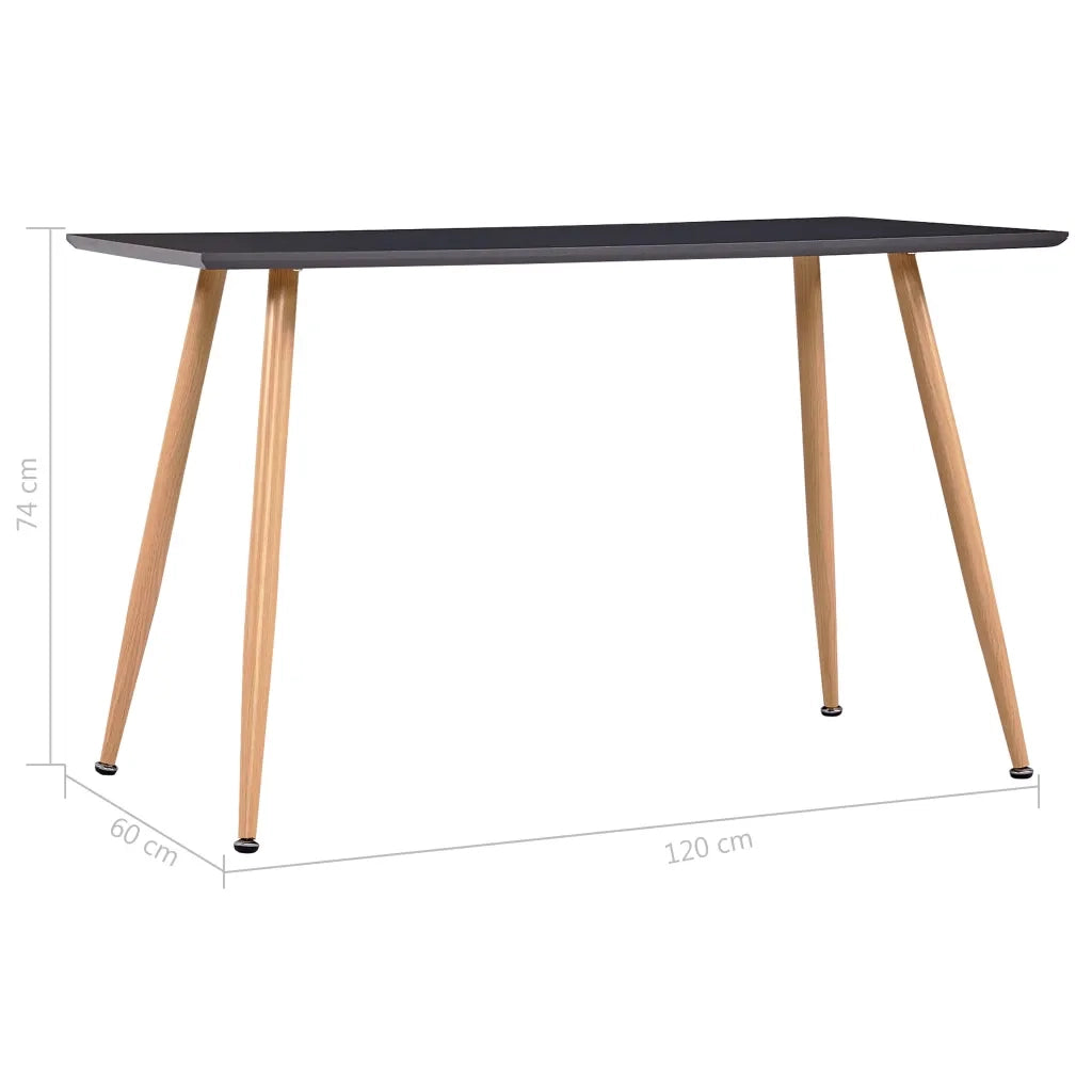 Tavolo da Pranzo Grigio e Rovere 120x60x74 cm in MDF 248310