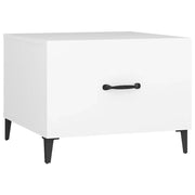 Tavolino da salotto | Tavolino da caff¨¨ | Tavolino da Soggiorno con Gambe in Metallo Bianco 50x50x40 cm