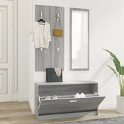Set Scarpiere 3 in 1-Scaffale per scarpe grigio sonoma in Legno Multistrato