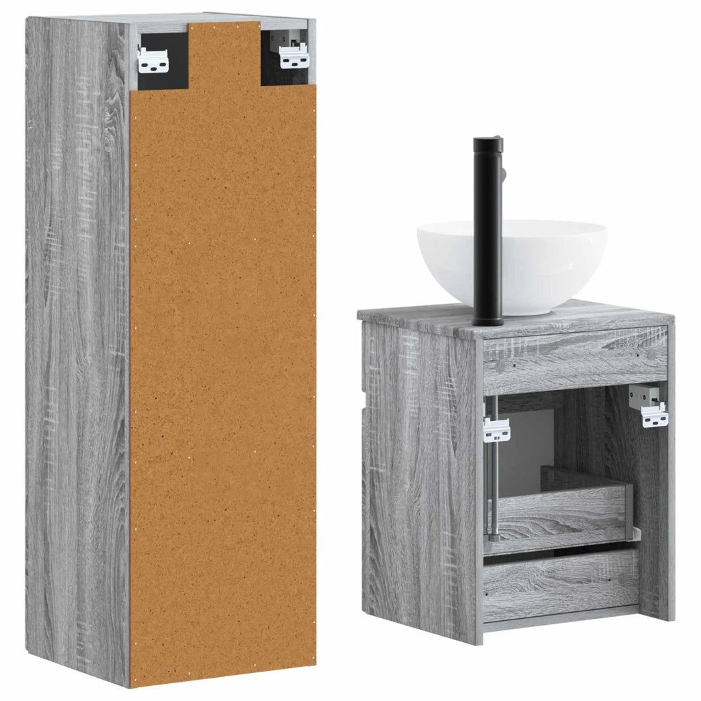 Set di mobili per il bagno 2 pz Sonoma grigio 3406139