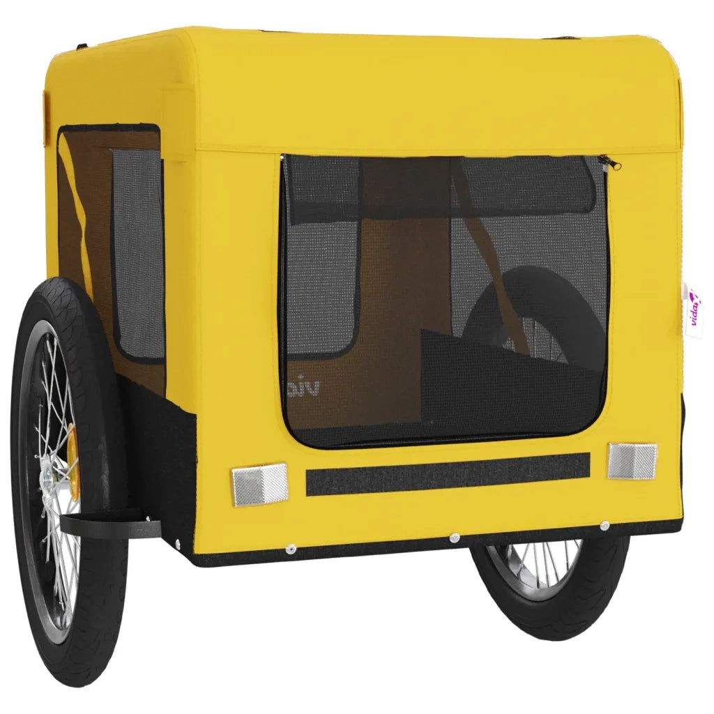 Rimorchio da Bici per Animali Giallo e Nero Oxford e Ferro CFW1555527