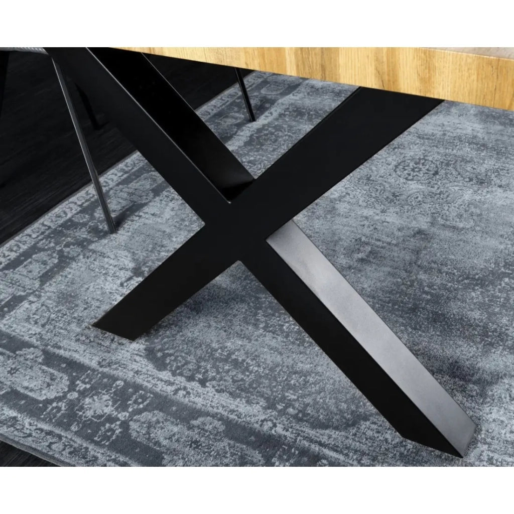 Tavolo da pranzo RIVET – Rettangolare 200 cm – Legno e metallo – Stile industriale