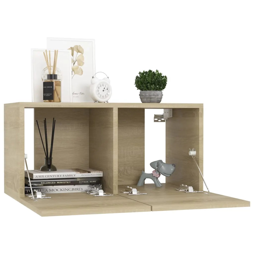 Mobili Porta TV Pensili 2pz Rovere Sonoma 60x30x30 cm 804518