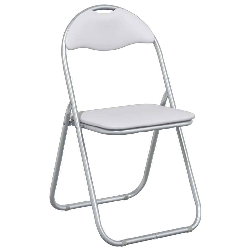 Sedia pieghevole 2 pcs Bianco e Grigio 48 x 43,5 x 81 cm