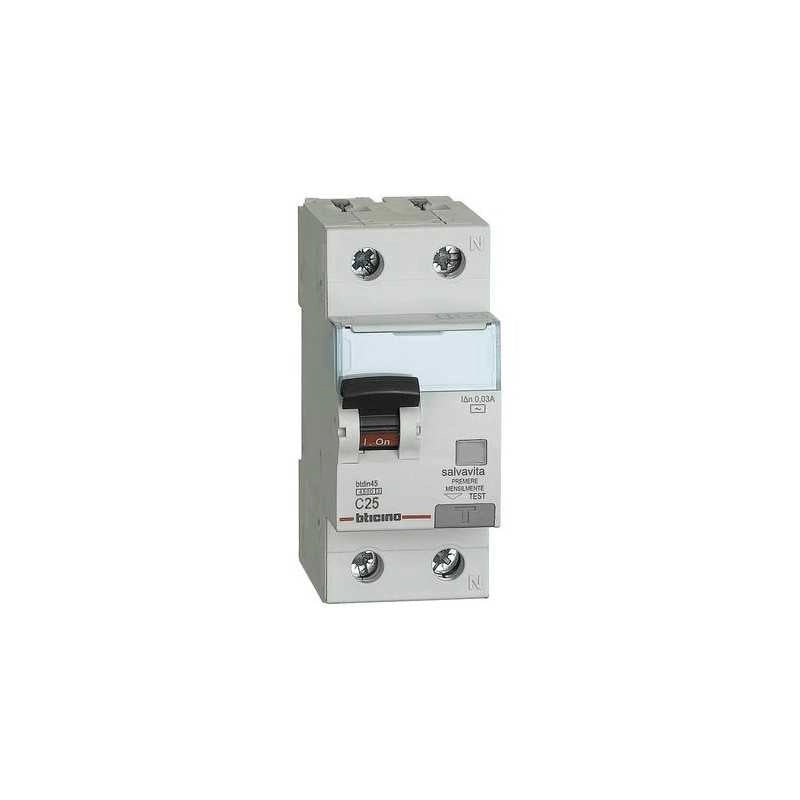 Ga8813Ac25 Interruttore Magnetotermico Differenziale Salvavita 1P+N Tipo a 25A