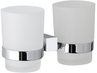 Porta bicchiere/spazzolini doppio da muro - serie sq