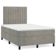 Giroletto a Molle con Materasso Grigio Chiaro 120x190cm Velluto