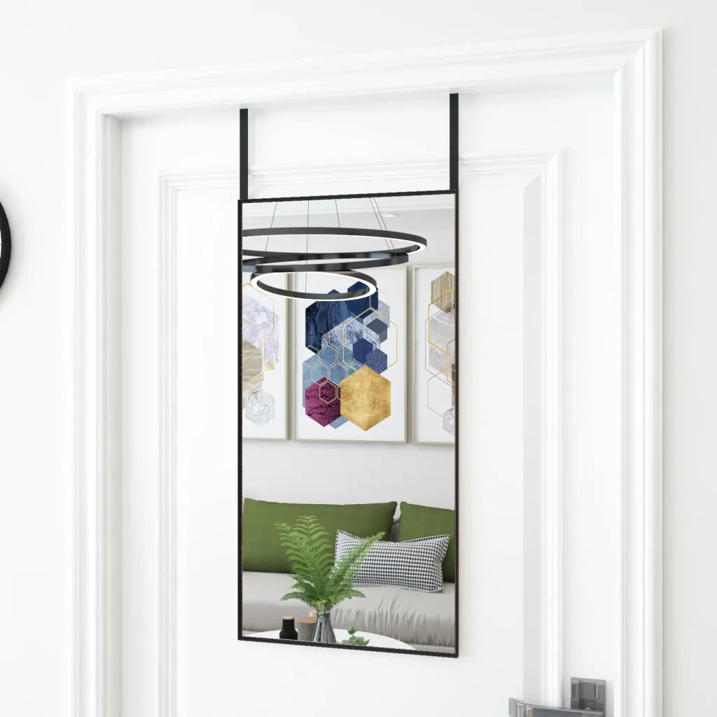 Specchio da Porta-Specchio da Appendere-Specchio Decorativo Nero 40x80 cm in Vetro e Alluminio