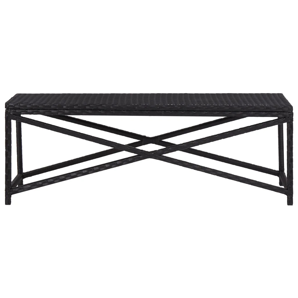 Panchina da Giardino | Panca da Giardino 120 cm in Polyrattan Nero
