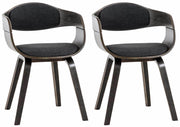 Set di 2 sedie Kingston in tessuto grigio/grigio scuro