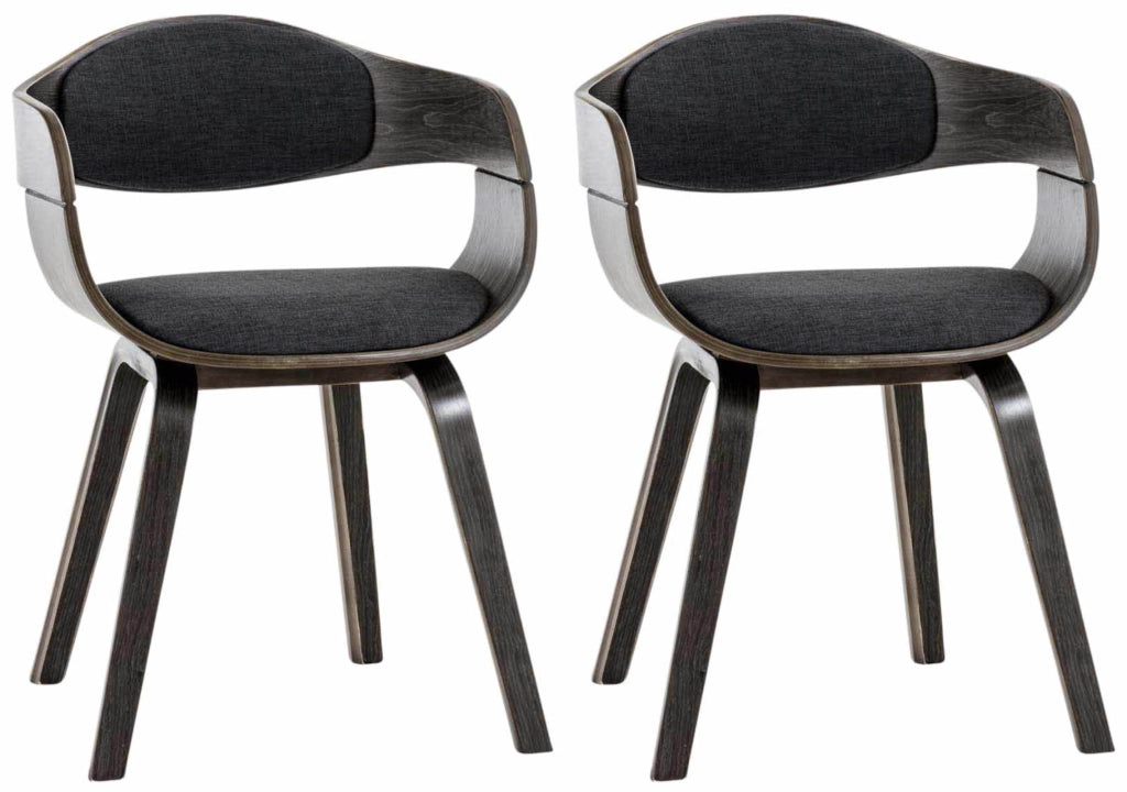 Set di 2 sedie Kingston in tessuto grigio/grigio scuro