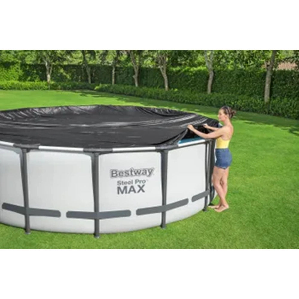 Trade Shop - Telo Copripiscina Telone Copertura Piscina Con Struttura 366cm Con Fori Drenaggio 58037 -