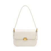 Borsa a tracolla da donna in vera pelle, colore bianco.