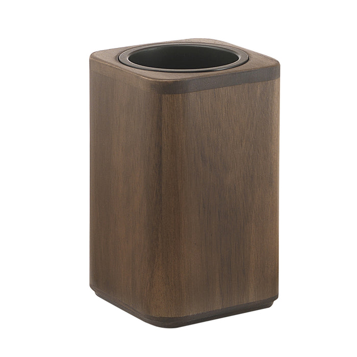 Portaspazzolini d'appoggio in bambù 3998 Gedy serie DAFNE Noce