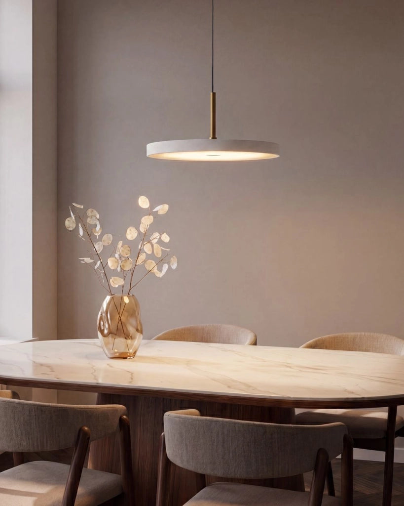 Lampadario a LED in acciaio bianco, stile moderno, per ufficio e sala da pranzo