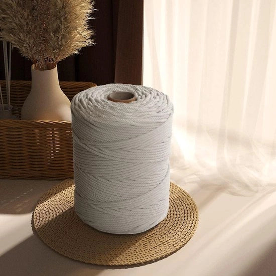 Filato di cotone per macramè 3 mm x 500 m - Bianco naturale