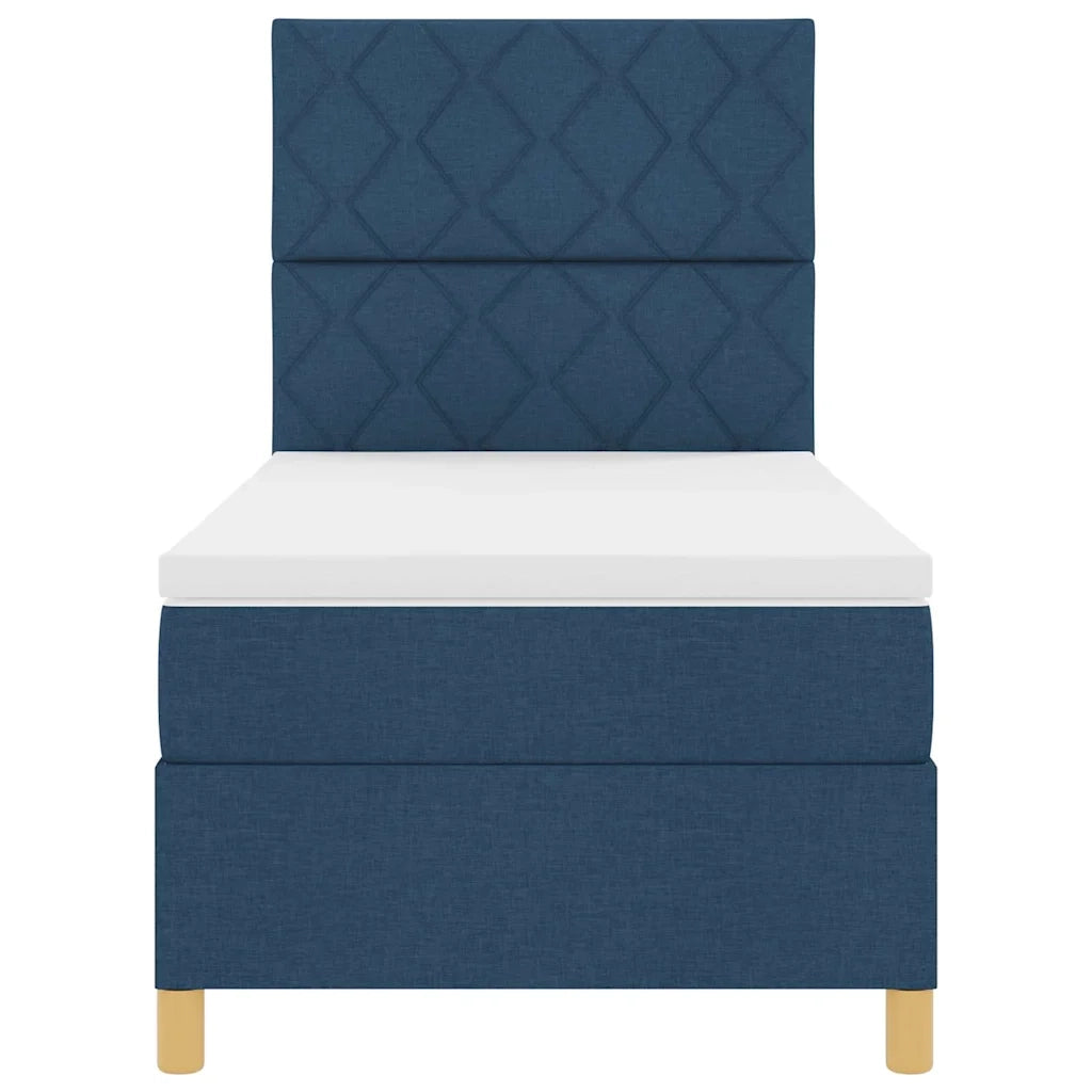 Letto a molle con testiera Blu 90 x 190 cm Tessuto 3339664