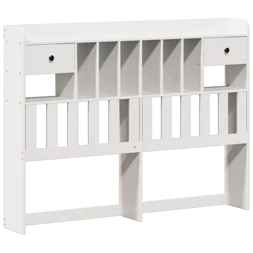 Letto Libreria senza Materasso Bianco 150x200 cm Legno di Pino 3322604