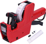 Etichettatrice Manuale - 8 Digits - Incluso 10 Etichette Adesive - Funzionamento Facile - Inchiostro Duraturo - Progettazione Compatta - Macchina Etichettatrice