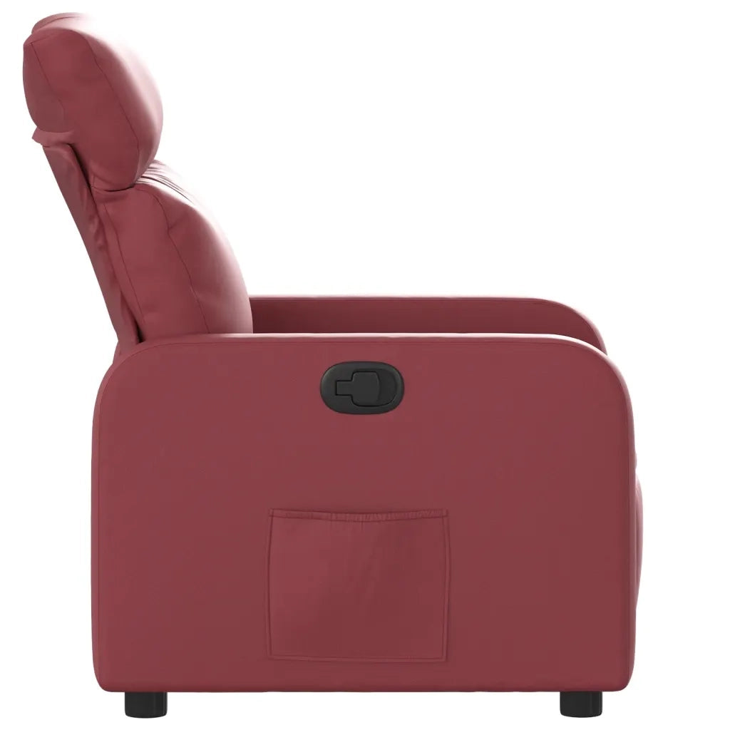 Poltrona | Sedia Relax Reclinabile Rosso Vino in Similpelle