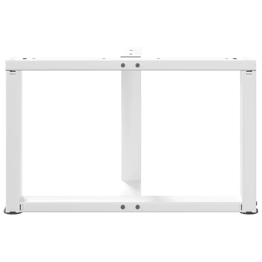 Gambe per Tavolino da CaffÃ¨ a Forma di T 2 pz Bianche 70x25x(42-43) cm Acciaio