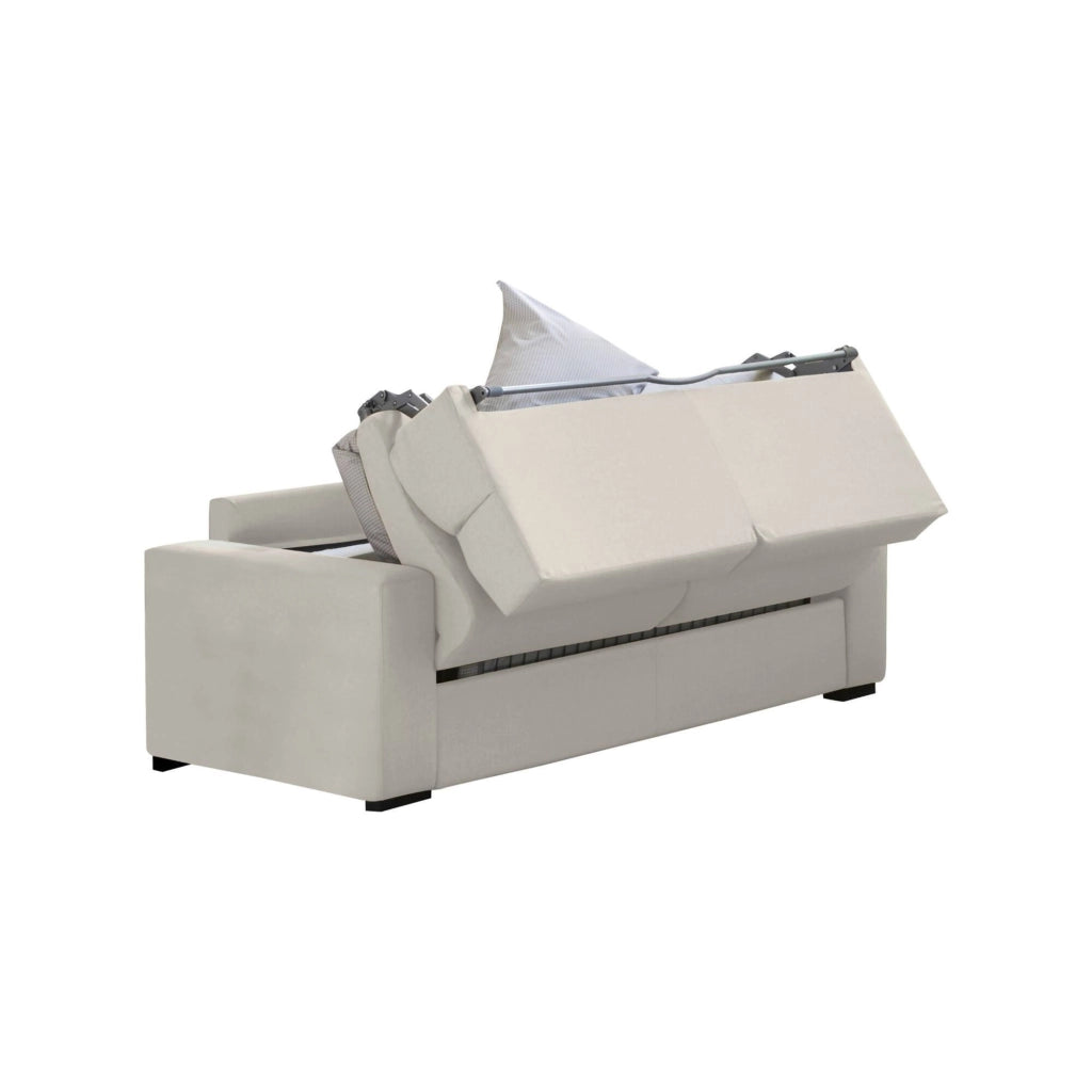 Ecate, Divano Letto 2 Posti Sfoderabile Made in Italy, 200x95 cm Beige