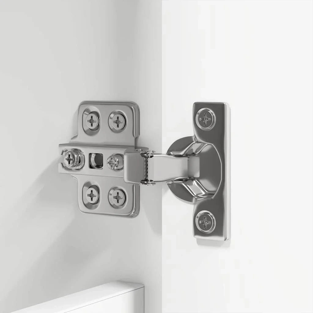 Moderno mobiletto da bagno con specchio da parete 60 x 20 x 60 cm pratico contenitore stile contemporaneo legno bianco 02_0054581