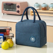 Borsa di Picnic - Blu - 20cm x 23cm x 13cm - Adulti e bambini - Compatta e Pratica - Borsa termica - Borsa congelatore - Scatola per la colazione - Picnic - Scuola - Colazione - Lavoro
