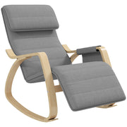 Poltrona Relax Massaggiante Reclinabile con Poggiapiedi Regolabile ¨C Zephmum ¨C Grigio Tessuto