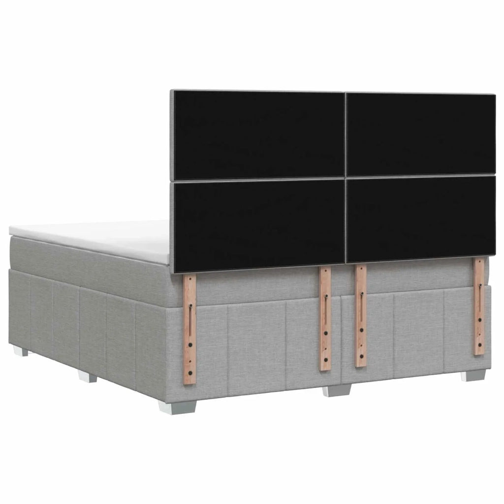 Letto Box Spring LED con Materasso Grigio Chiaro 160 x 200 cm 3455647