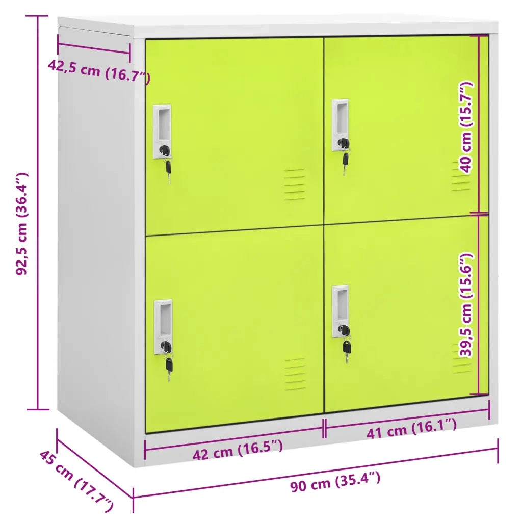 Armadietto moderno per aula con serratura 90 x 45 x 92 cm acciaio grigio 02_0046922