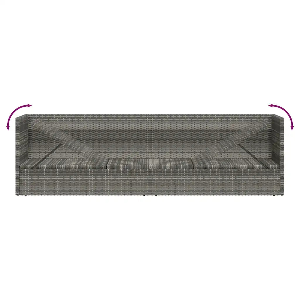 Lettino Prendisole | Sdraio da giardino | Lettino da sole da Giardino Grigio 200x60 cm in Polyrattan
