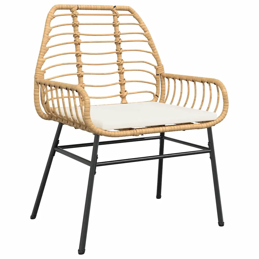 Set da Pranzo per Giardino 5 pcs Marrone polyrattan