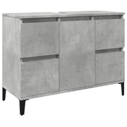 Mobile Lavabo-Armadietto da bagno Grigio Cemento 80x33x60 cm in Legno Multistrato