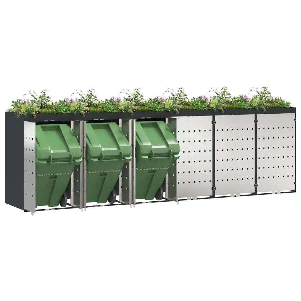 Contenitore per Rifiuti per 3 Bidoni 340 x 77.5 x 115.5 cm
