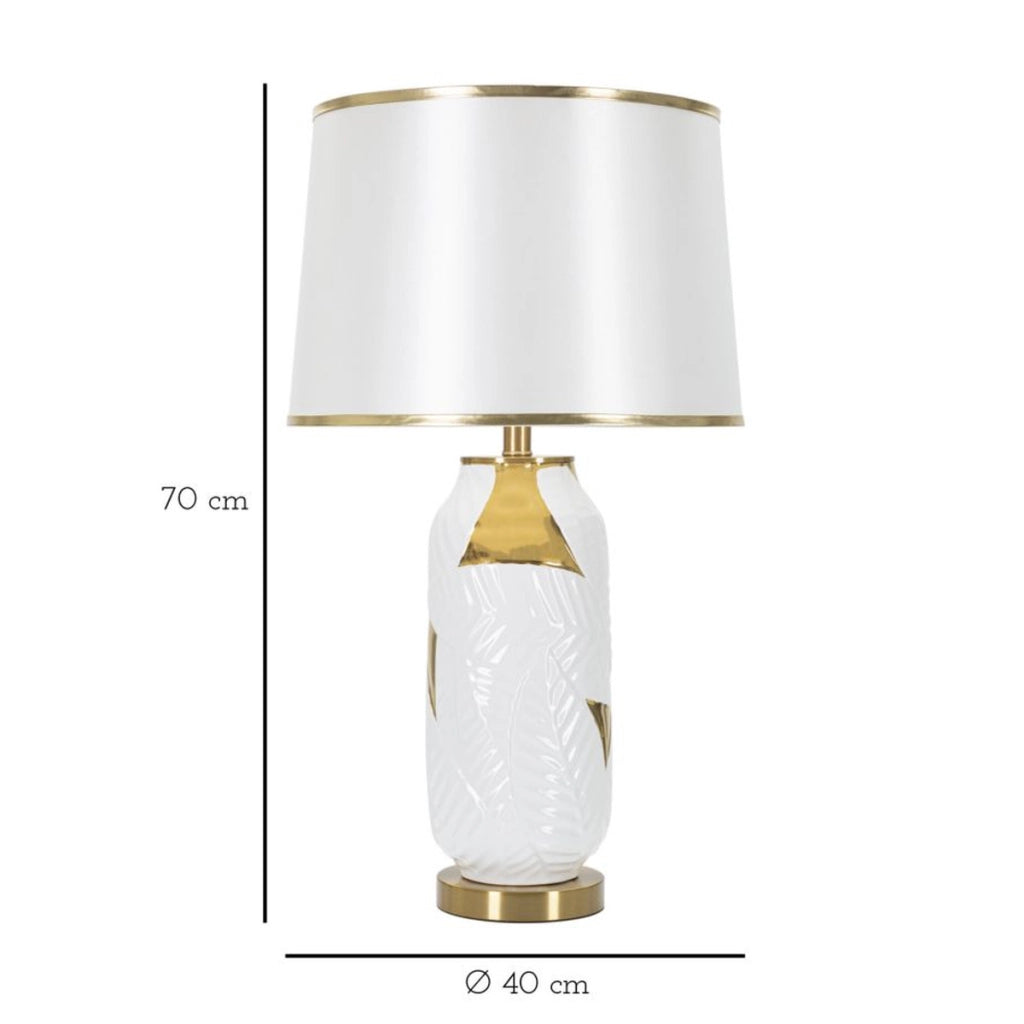 Lampada da Tavolo VKH102, Bianco, Ceramica, 40x40x70 cm
