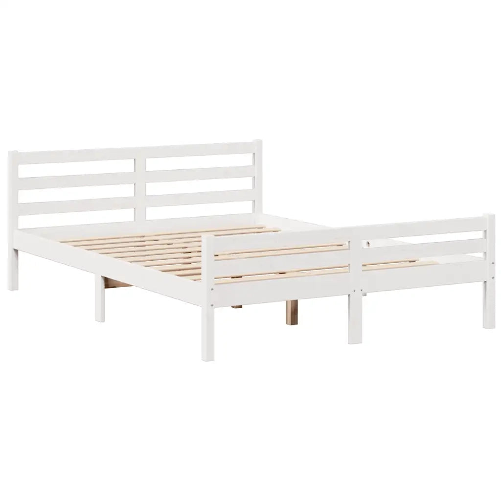 Letto Libreria senza Materasso Bianco 150x200 cm Legno di Pino