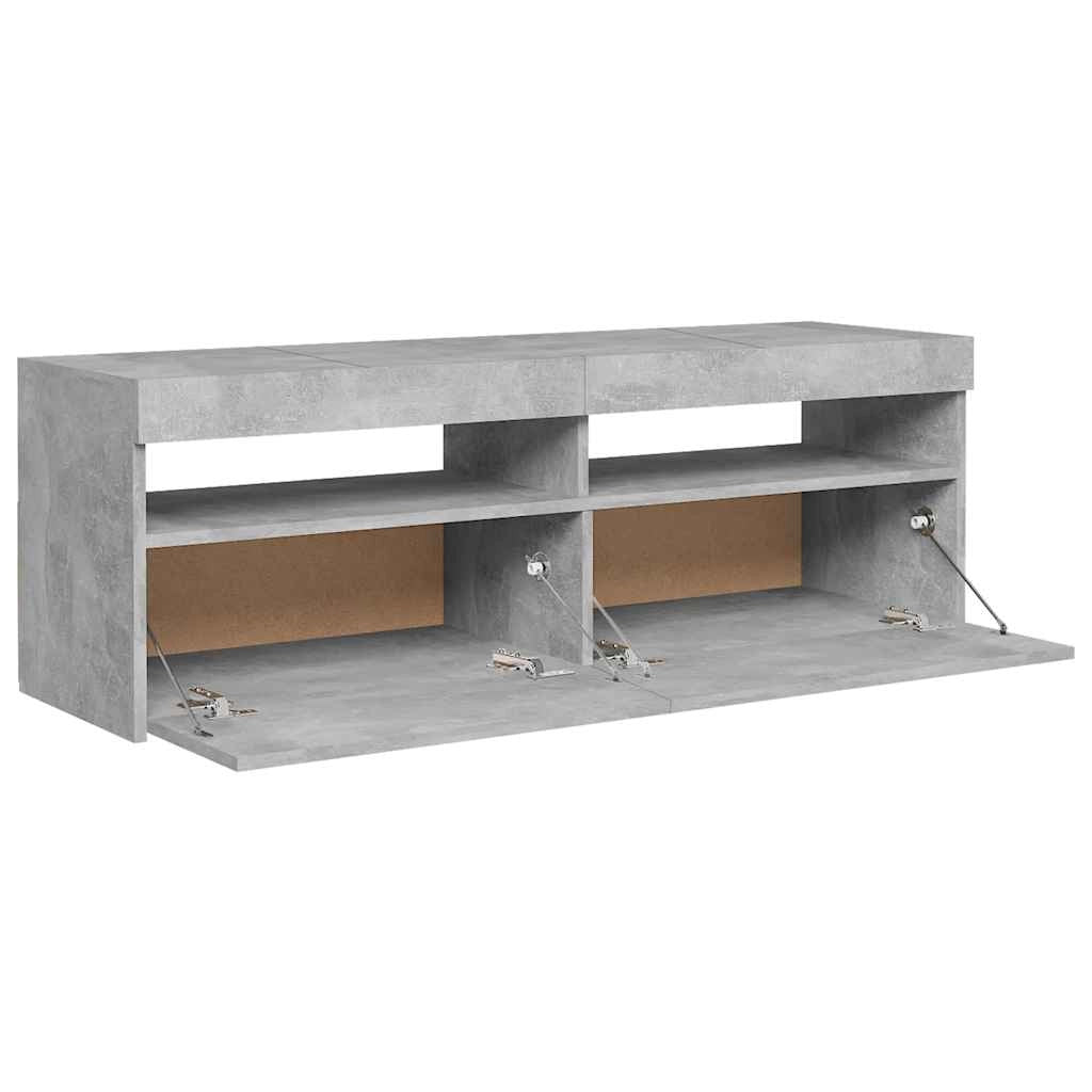 Mobile TV multimediale scaffale TV credenza mobile TV sala da pranzo soggiorno camera da letto con luci LED 120 x 35 x 40 cm grigio 02_0026521