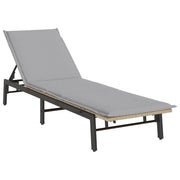 Lettino Prendisole | Sdraio da giardino | Lettino da sole con Cuscini Beige in Polyrattan