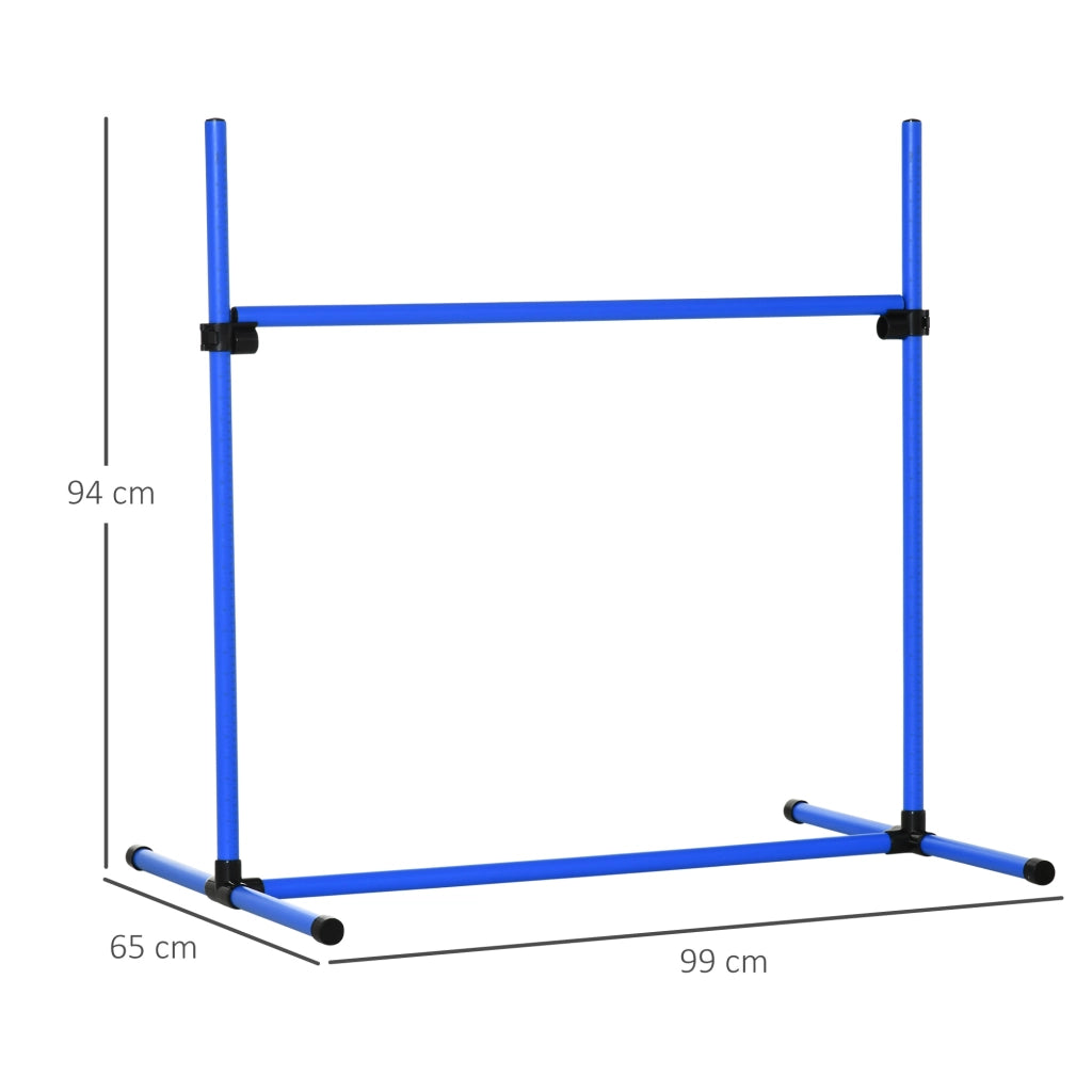 SET Agility per cani 99x65x94 cm regolabile in altezza, plastica blu