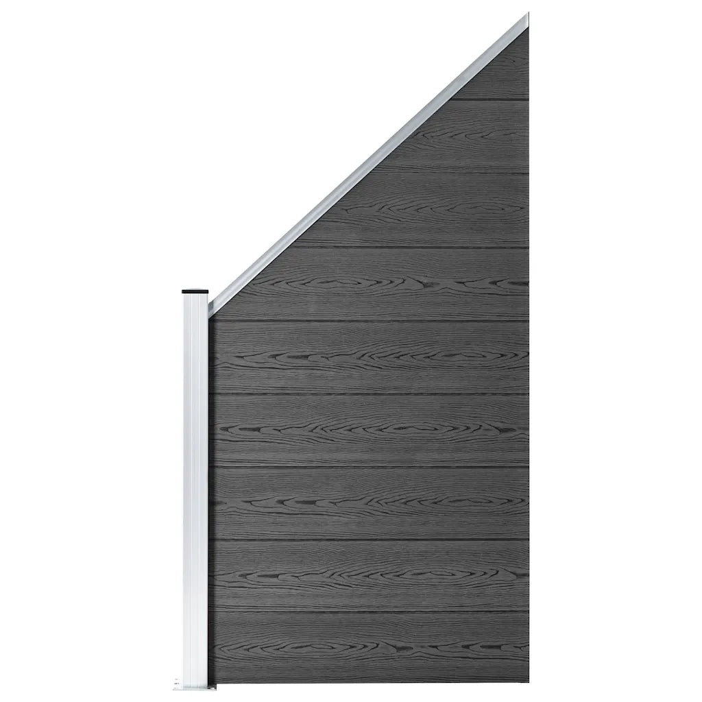 Set Pannelli di Recinzione in WPC 792x(105-186) cm Nero 3070440