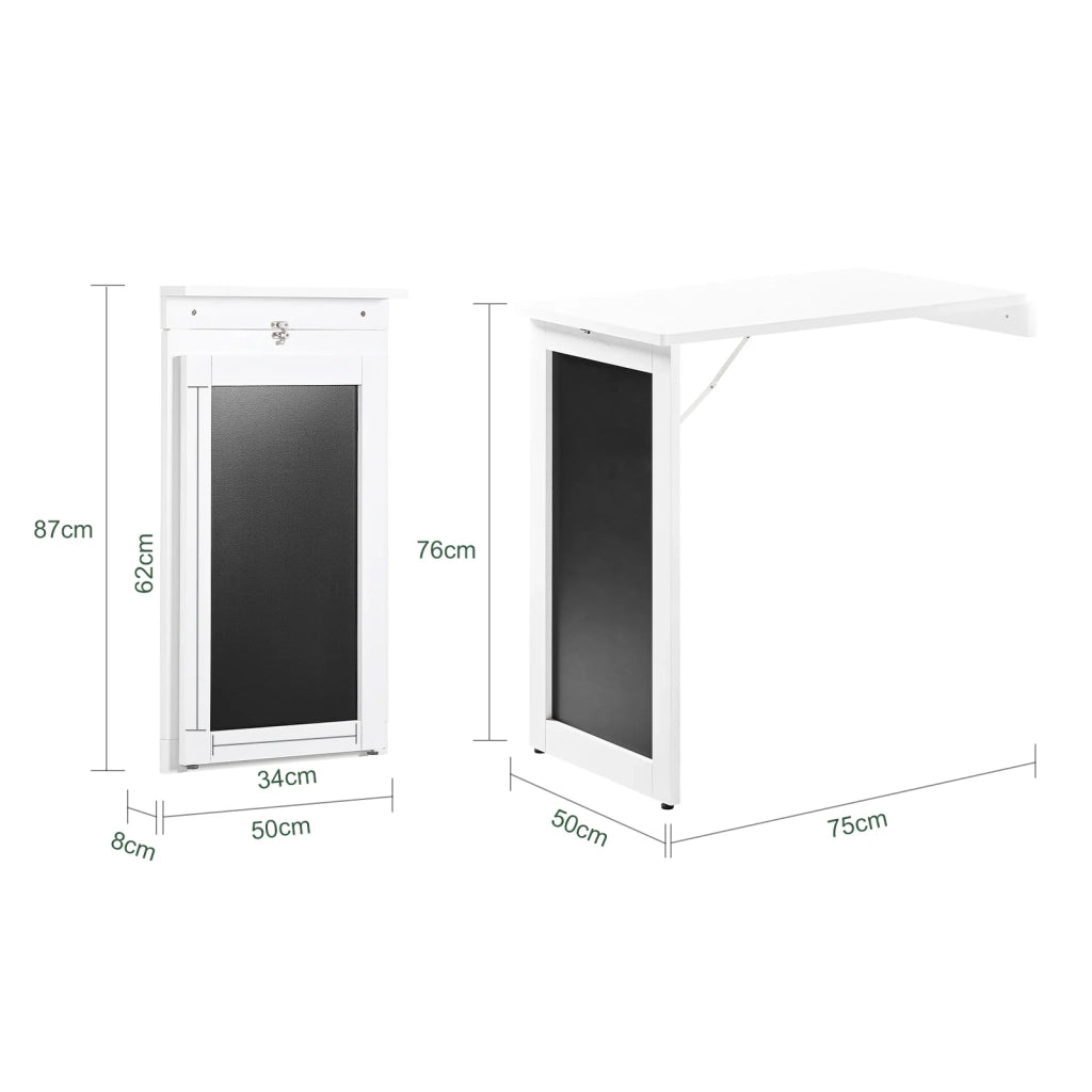 Tavolo A Muro Tavolo Pieghevole Tavolo Cucina Con Lavagna colore bianco FWT20-W