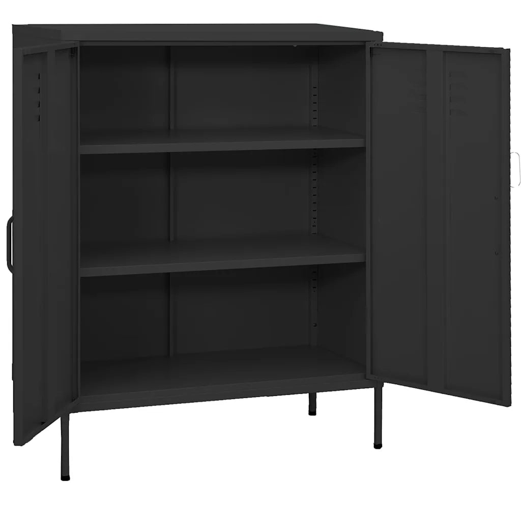 Robusto e pratico mobile contenitore con ripiani regolabili 80 x 35 x 101,5 cm acciaio antracite 02_0046859