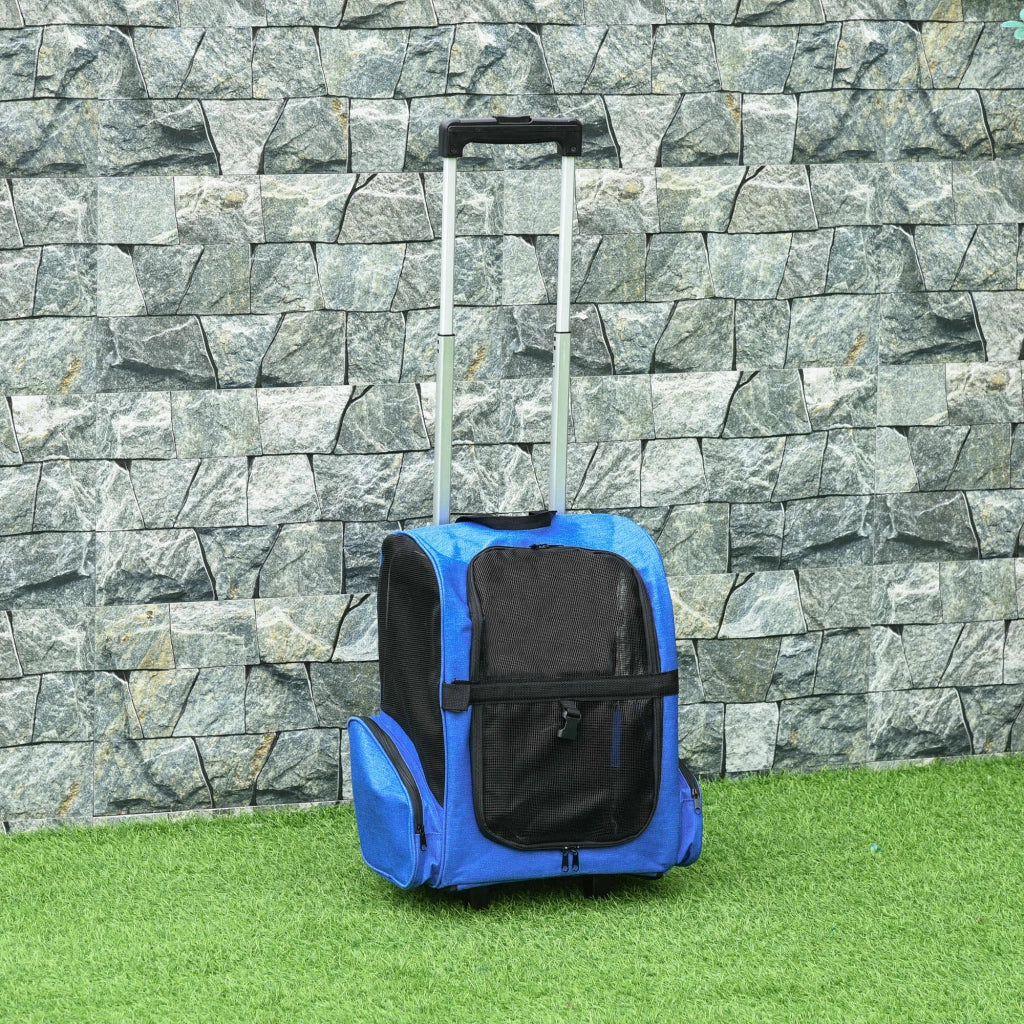 Carrello Trasportino per Animali Domestici 2 in 1 ¨C zephmum ¨C Blu 42x25x55 cm