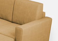 Divano 2 Posti con Pouf 152x155x85 cm Yasel in Tessuto Ocra