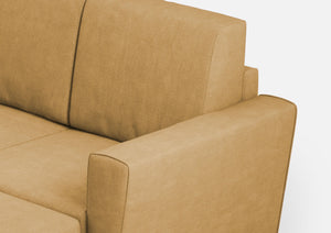 Divano 2 Posti con Pouf 172x145x85 cm Yasel in Tessuto Ocra