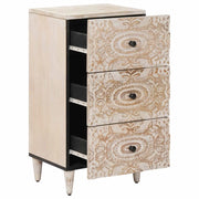 Credenza | Madia | Buffet da pranzo | Armadio da pranzo Bianco 40 x 33,5 x 75 cm Legno di mango massello
