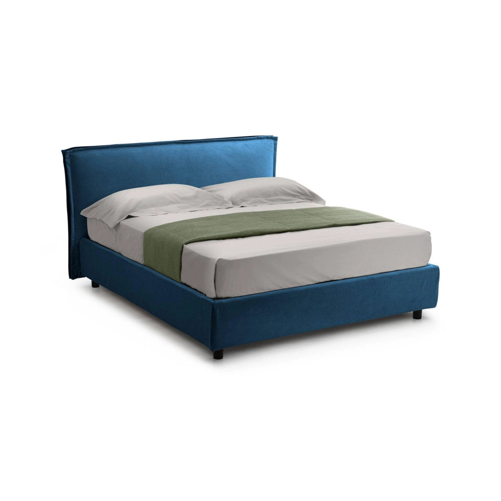 Broni, Letto Alla Francese Materasso Incluso Made in Italy, blu