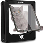 Porta gatto impermeabile con blocco a 4 vie ruotabile per gatti piccoli cani facile da installare e utilizzare versione aggiornata (XL Nero)