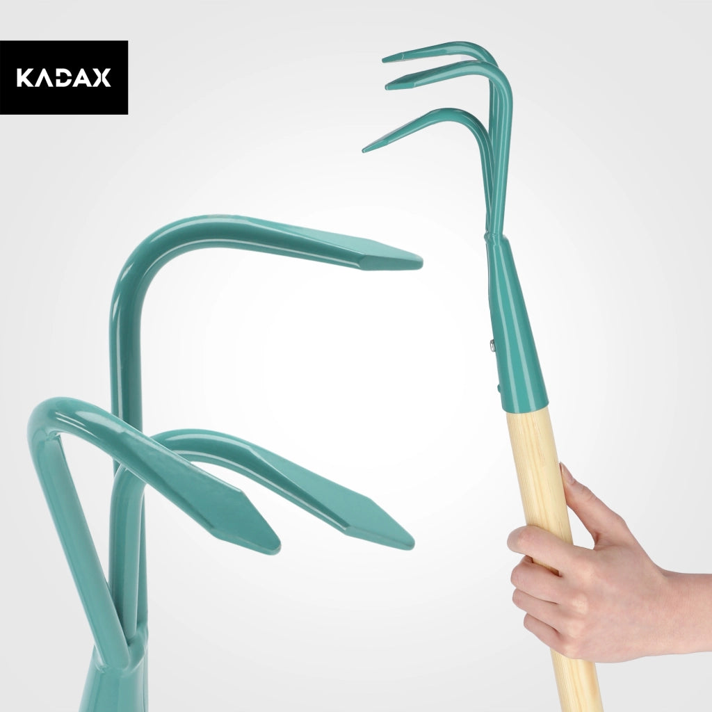 KADAX Coltivatore manuale per terreno, allentatore per giardino, 140 cm di terra, artigli robusti